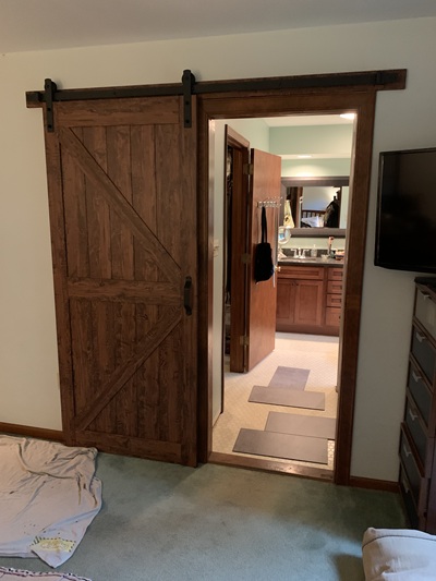 Barn door installed from a kit